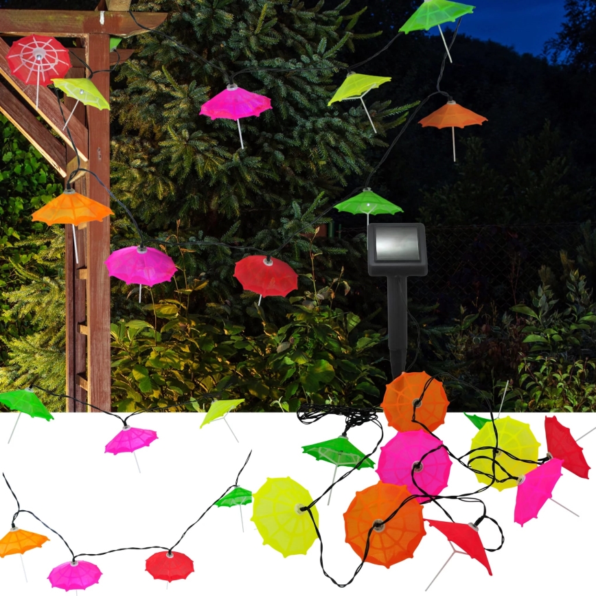 LED solcellsljusslinga 10xLED/1,2V 3,8 m IP44 deštníky