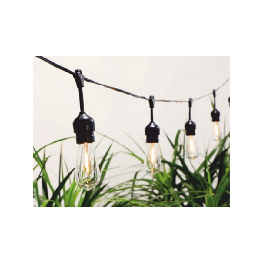 LED Solcellsljusslinga 10xLED/1,2V 600 mAh 5,94m IP44 varmvit