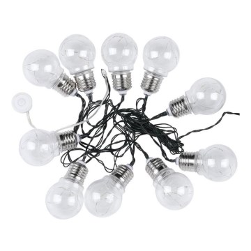 LED solcellsljusslinga 10xLED/1W/1,2V 2 m IP44 3000K
