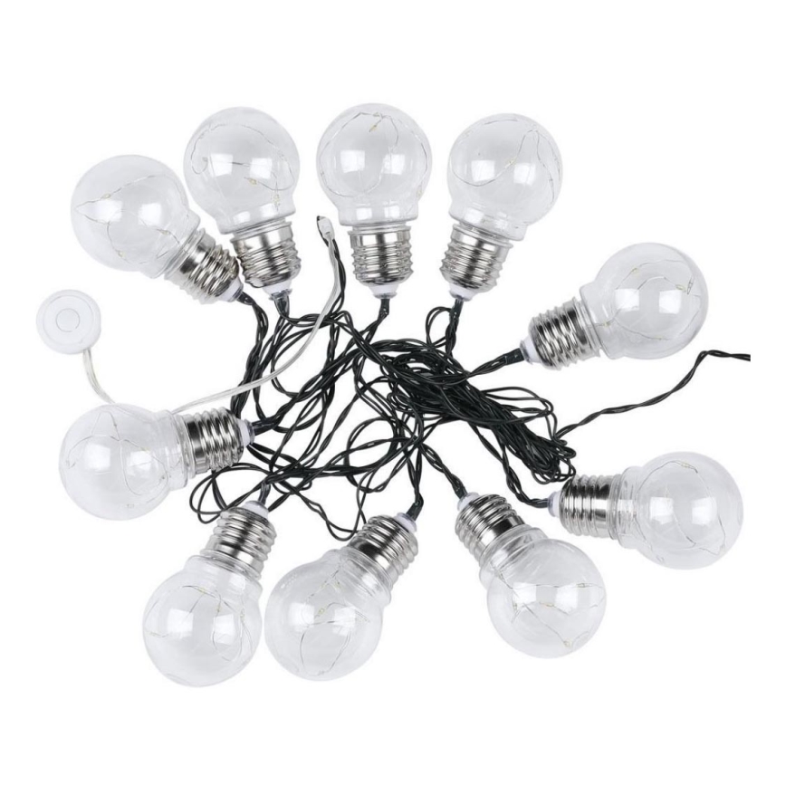 LED solcellsljusslinga 10xLED/1W/1,2V 2 m IP44 3000K