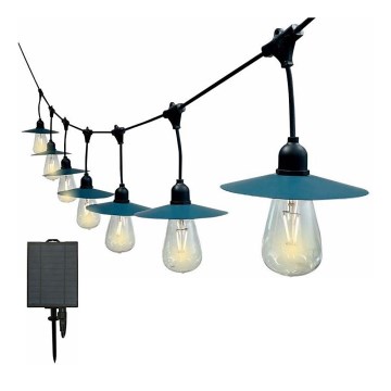 LED solcellsljusslinga 15xLED/0,2W/3,7V 15,6 m 3000K IP44