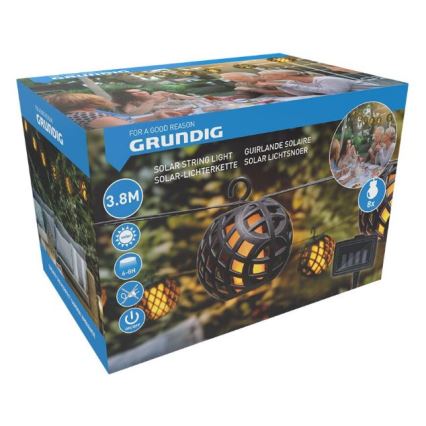 LED solcellsljusslinga 3,8m 8xLED/1,2V