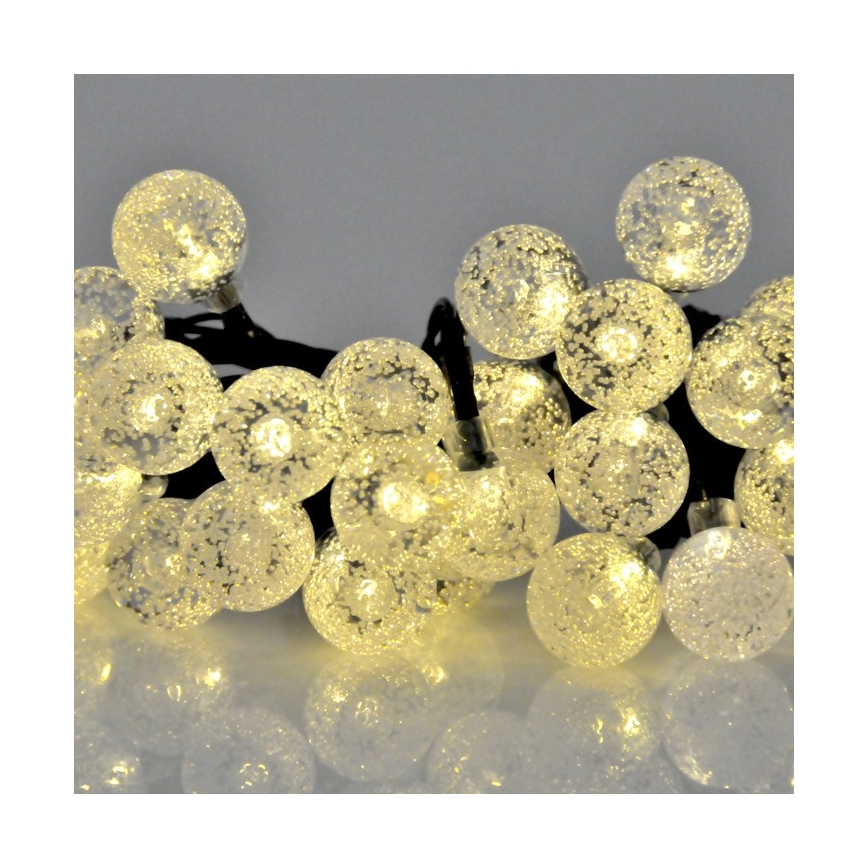 LED solcellsljusslinga 30xLED/8 funktioner 300 mAh 4,9m IP44 varm vit