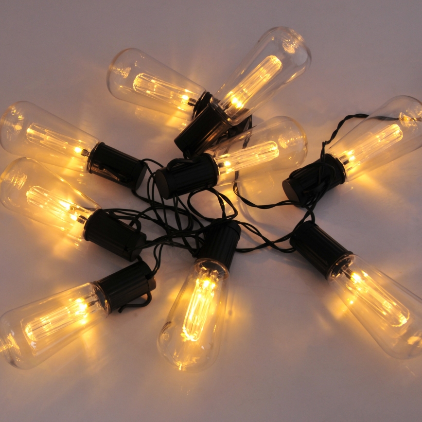 LED solcellsljusslinga EDISON 10xLED/1,2V 3,8 m IP44