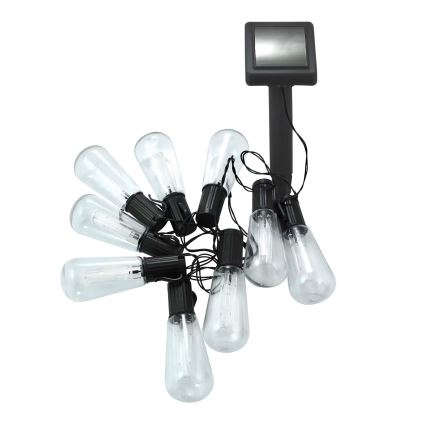 LED solcellsljusslinga EDISON 10xLED/1,2V 300 mAh 3,8 m IP44