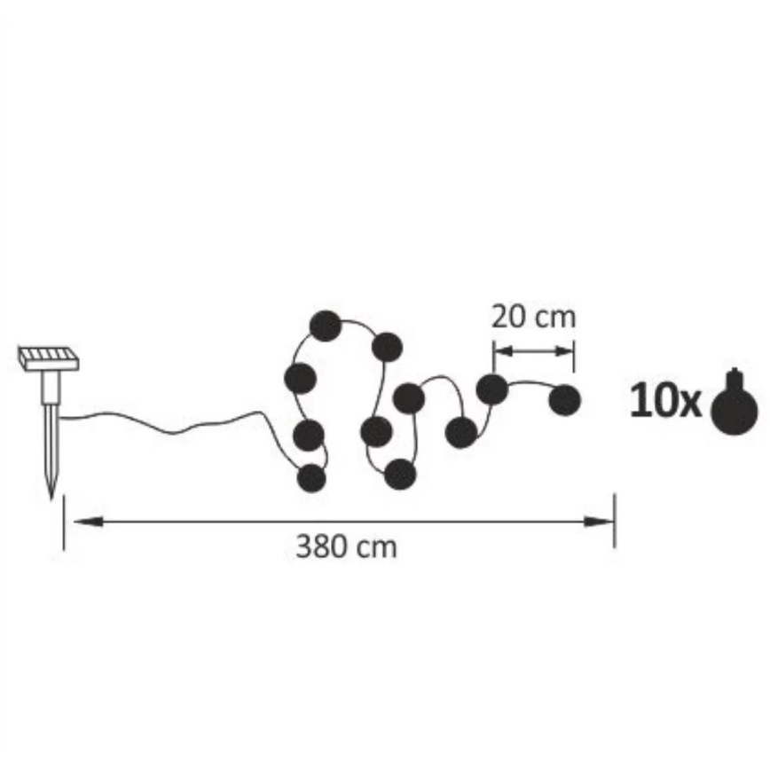 LED Solcellsljusslinga LED/1,2V 300 mAh 3,8 m IP44