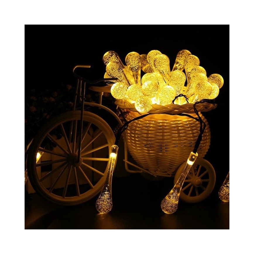 LED solcellsljusslinga med skymningssensor 20xLED/0,72W/1,2V 600 mAh 4,7m IP44