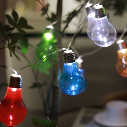 LED solcellsljusslinga PARTY 10xLED/1,2V 400 mAh IP44