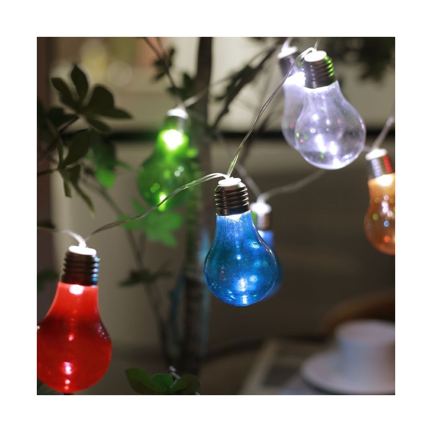 LED solcellsljusslinga PARTY 10xLED/1,2V 400 mAh IP44