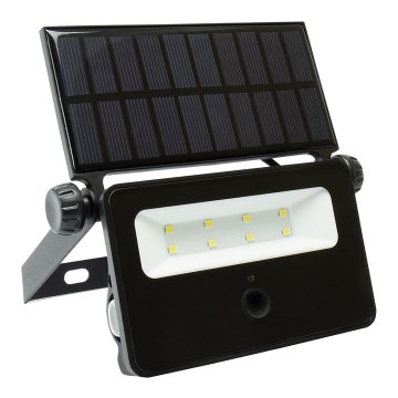 LED solcellsreflektor med rörelsesensor och skymningssensor NOCTIS LED/2W/1800 mAh 3,7V 6000K IP65