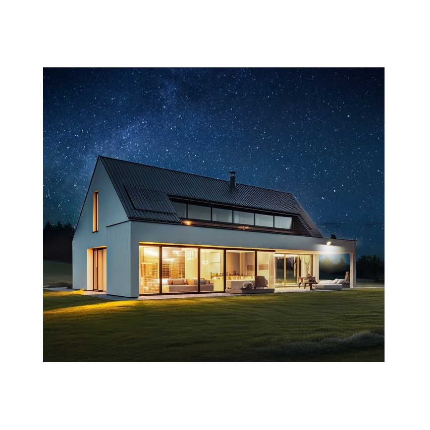 LED dimbar solcellsstrålkastare med sensor LED/10W/3,7V 3000/4000K IP65 3600 mAh + fjärrkontroll