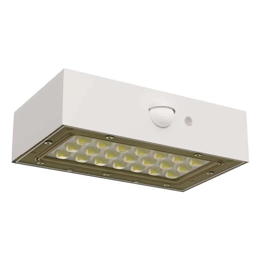 LED solcellsspot med rörelsesensor LED/3,7V 1200mAh 4000K IP65 vit