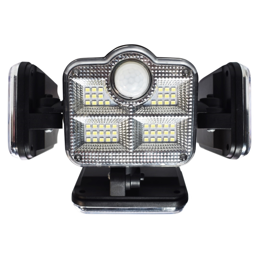LED Solcellstrålkastare med rörelse- och skymningssensor LED/30W/3,7V 2400 mAh IP47 + fjärrkontroll