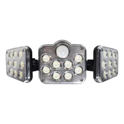 LED Solcellstrålkastare med rörelse- och skymningssensor LED/20W/3,7V 1200 mAh IP44 + fjärrkontroll
