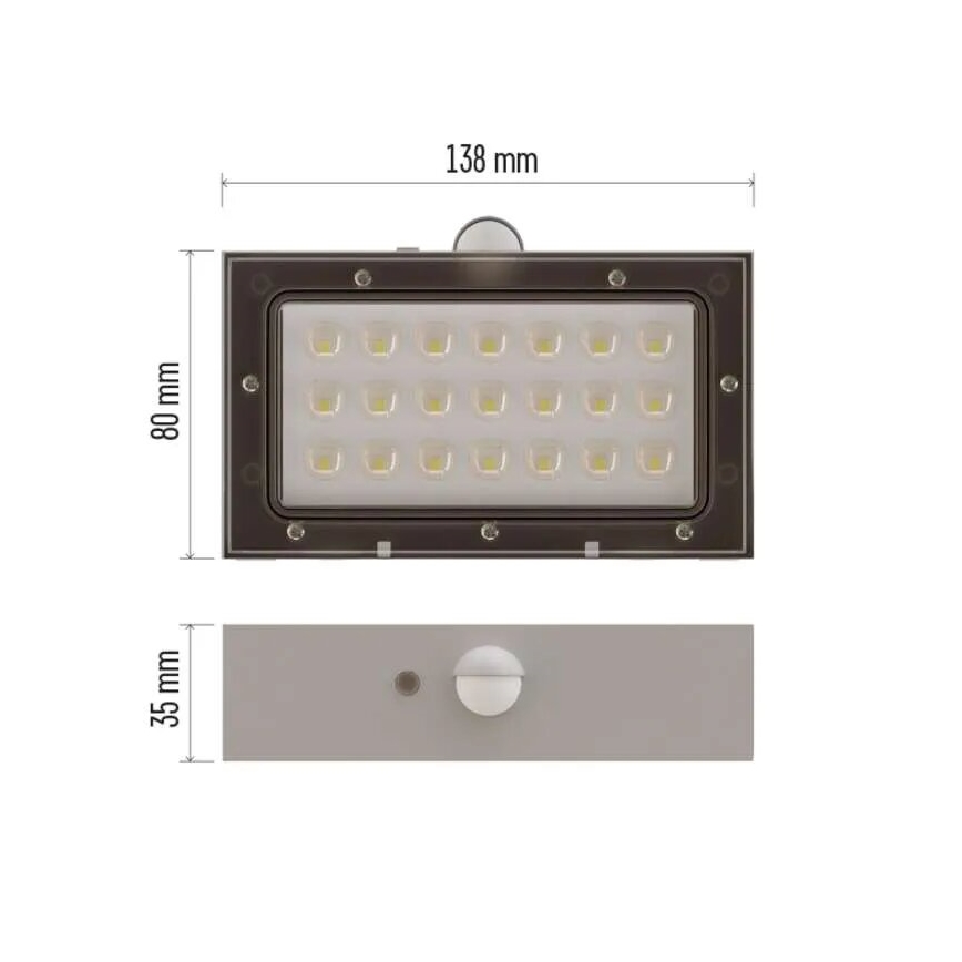 LED Solcellstrålkastare med rörelsesensor LED/3,7V 1200mAh 4000K IP65 vit