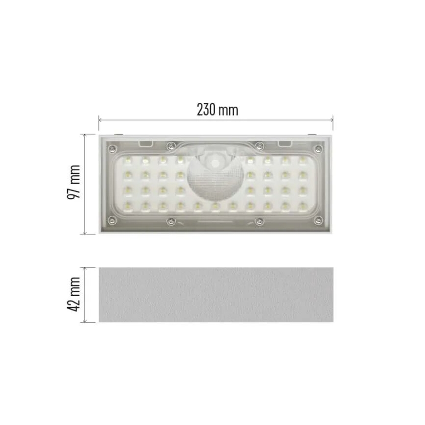 LED Solcellstrålkastare med rörelsesensor LED/3,7V 3000mAh 4000K IP65 vit