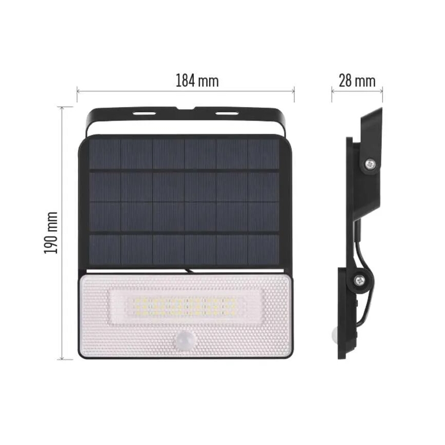 LED Solcellstrålkastare med rörelsesensor LED/3,7V 3600mAh 4000K IP54