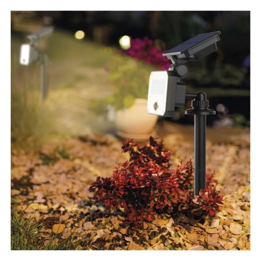 LED Solcellstrålkastare med rörelsesensor SPILO LED/3,7V 3600mAh 3000K IP54 + fjärrkontroll