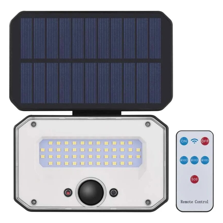 LED Solcellstrålkastare med rörelsesensor SPILO LED/3,7V 3600mAh 4000K IP54 + fjärrkontroll