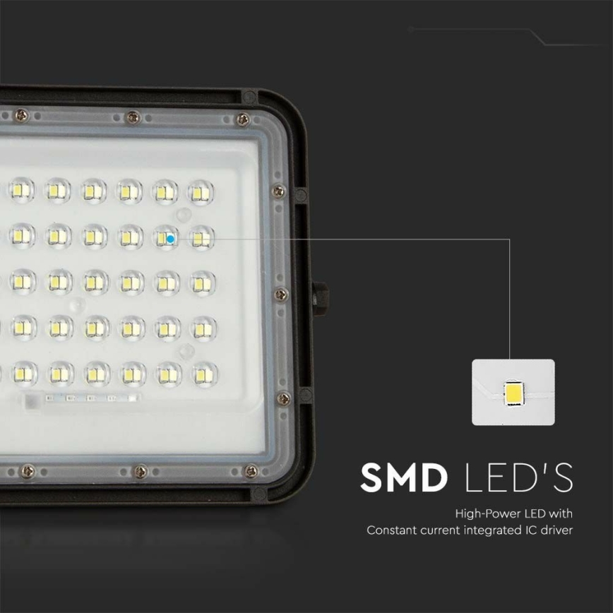 LED Utomhus ljusreglerad solcell reflektor LED/10W/3,2V IP65 4000K svart + fjärrkontroll