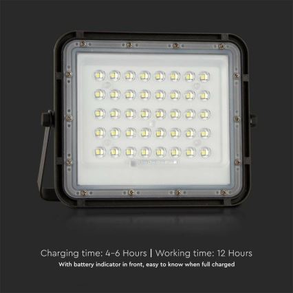LED Utomhus ljusreglerad solcell reflektor LED/10W/3,2V IP65 4000K svart + fjärrkontroll