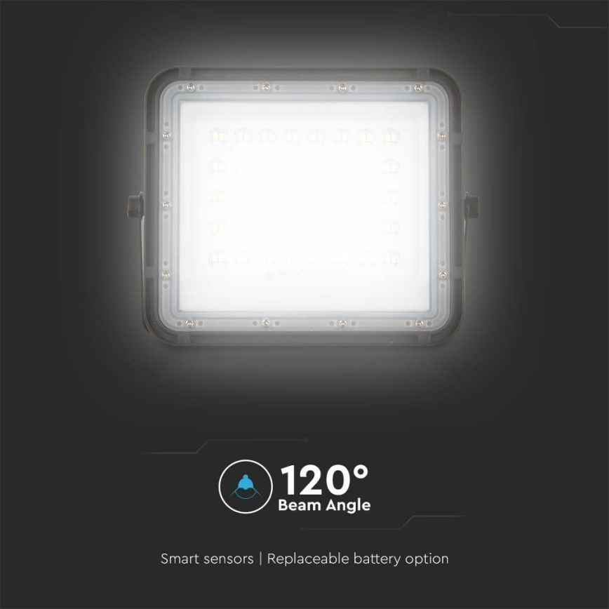 LED Utomhus ljusreglerad solcell reflektor LED/10W/3,2V IP65 4000K svart + fjärrkontroll