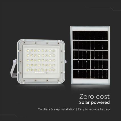 LED Utomhus ljusreglerad solcell reflektor LED/10W/3,2V IP65 4000K vit + fjärrkontroll