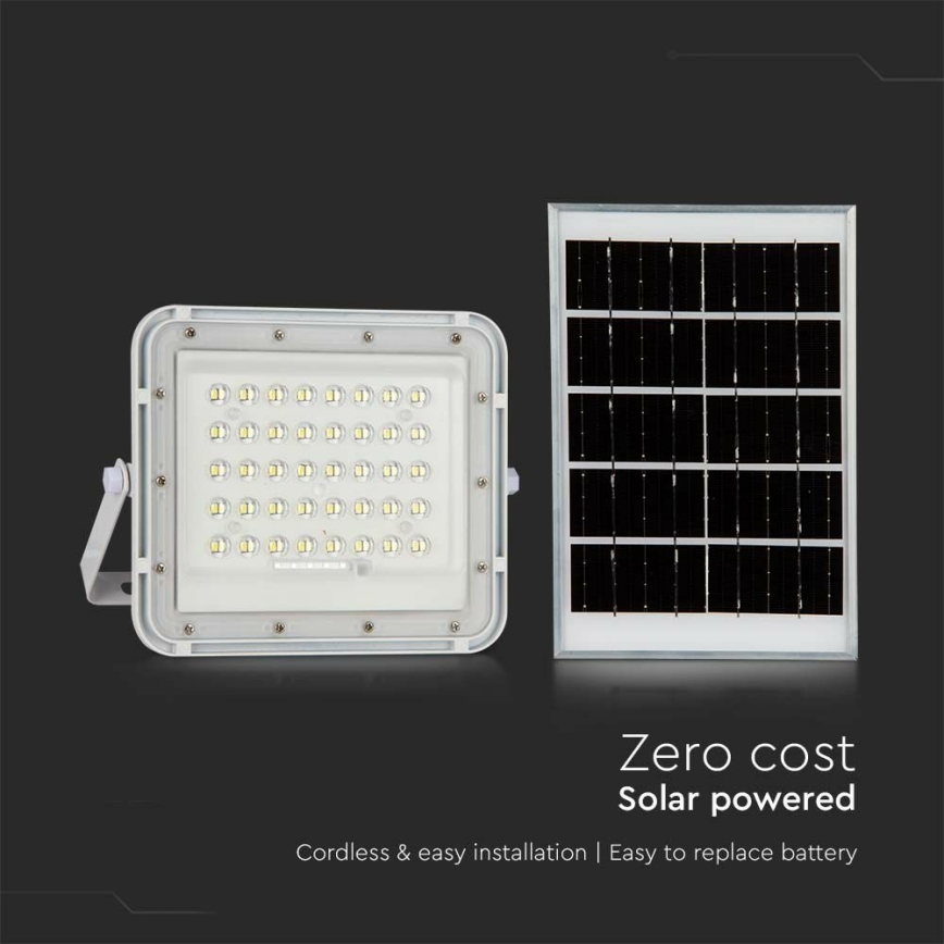 LED Utomhus ljusreglerad solcell reflektor LED/10W/3,2V IP65 4000K vit + fjärrkontroll