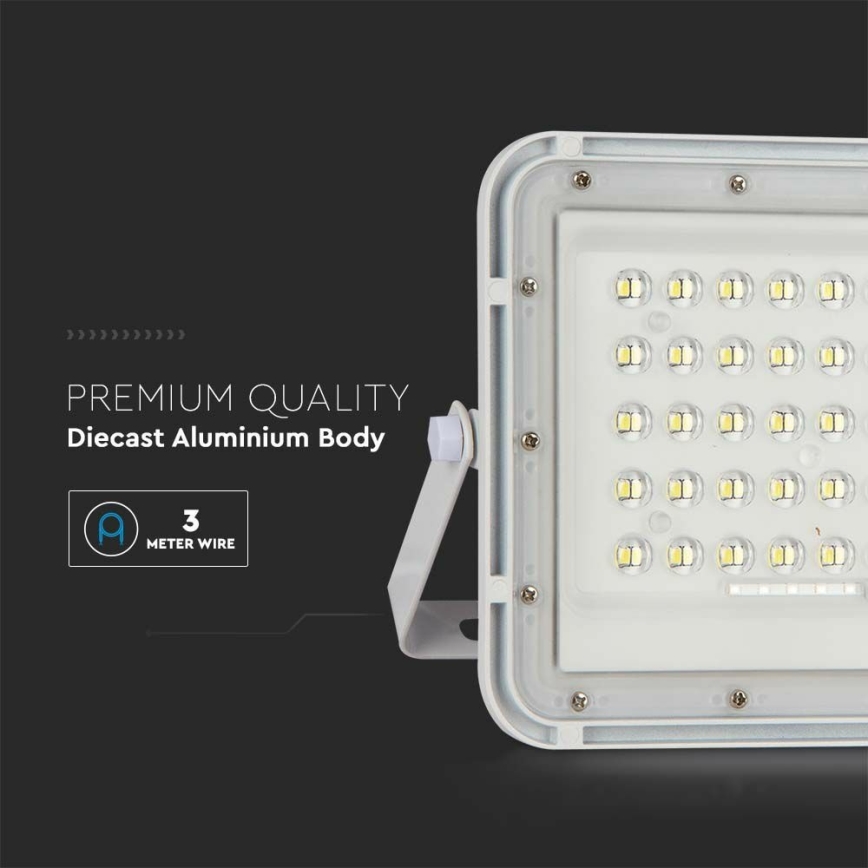 LED Utomhus ljusreglerad solcell reflektor LED/10W/3,2V IP65 4000K vit + fjärrkontroll