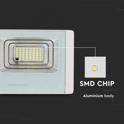 LED Solcellstrålkastare utomhus LED/12W/3,2V IP65 4000K + fjärrkontroll