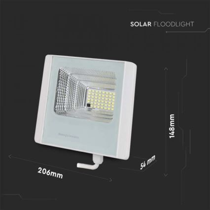 LED Solcellstrålkastare utomhus LED/12W/3,2V IP65 4000K + fjärrkontroll