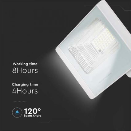 LED Solcellstrålkastare utomhus LED/12W/3,2V IP65 6400K + fjärrkontroll