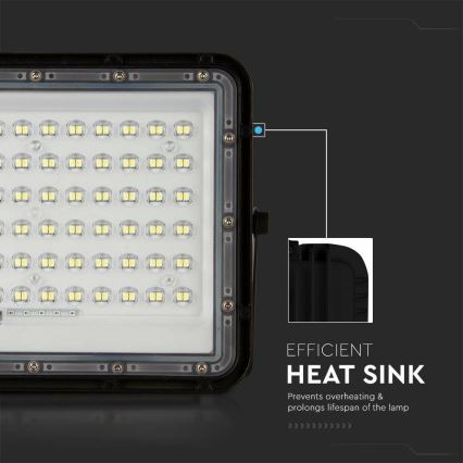 LED Utomhus ljusreglerad solcell strålkastare LED/15W/3,2V IP65 6400K svart + fjärrkontroll