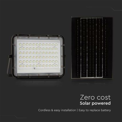 LED Utomhus ljusreglerad solcell strålkastare LED/15W/3,2V IP65 6400K svart + fjärrkontroll