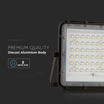 LED Utomhus ljusreglerad solcell strålkastare LED/15W/3,2V IP65 6400K svart + fjärrkontroll