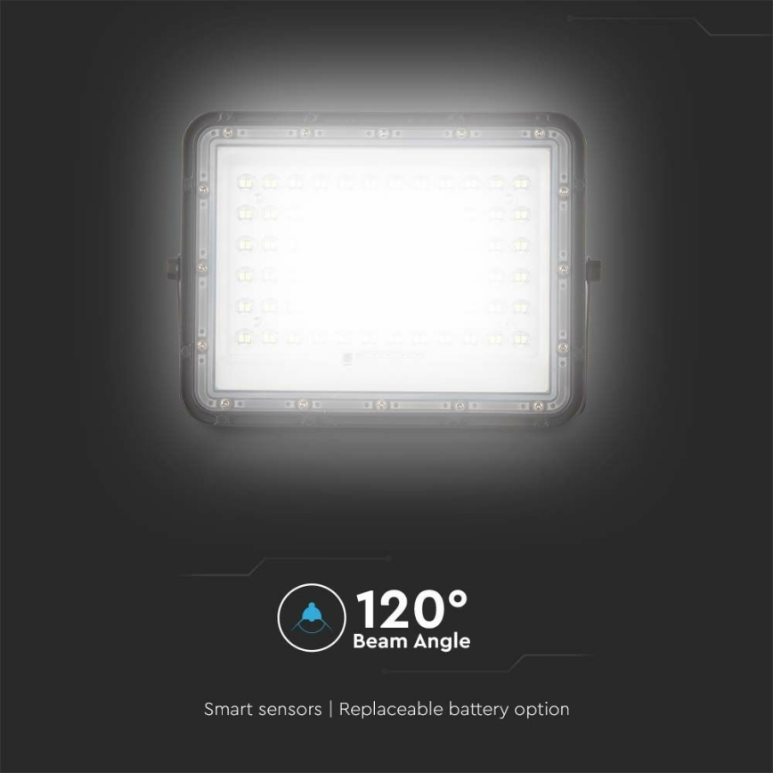 LED Utomhus ljusreglerad solcell strålkastare LED/15W/3,2V IP65 6400K svart + fjärrkontroll