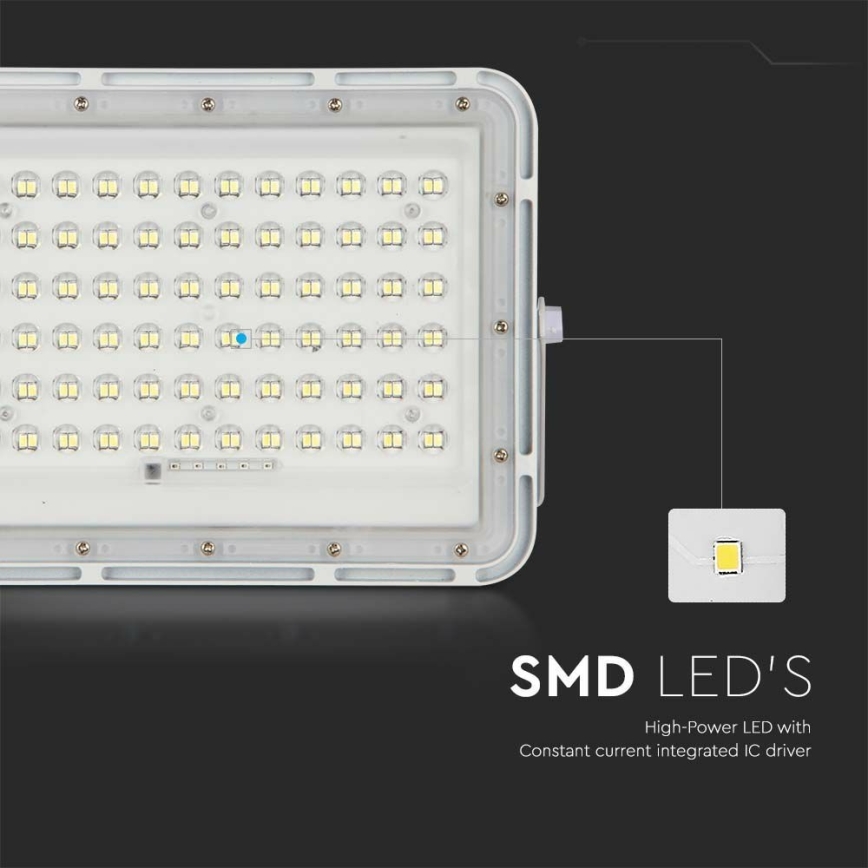 LED Utomhus ljusreglerad solcell strålkastare LED/15W/3,2V IP65 6400K vit + fjärrkontroll