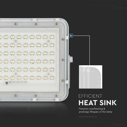 LED Utomhus ljusreglerad solcell strålkastare LED/15W/3,2V IP65 6400K vit + fjärrkontroll