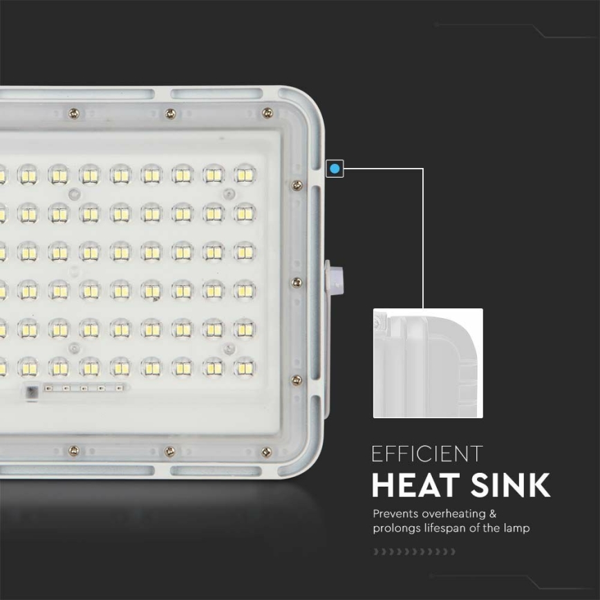 LED Utomhus ljusreglerad solcell strålkastare LED/15W/3,2V IP65 6400K vit + fjärrkontroll