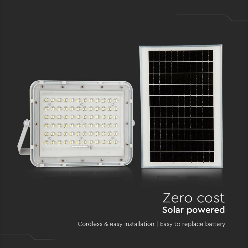 LED Utomhus ljusreglerad solcell strålkastare LED/15W/3,2V IP65 6400K vit + fjärrkontroll