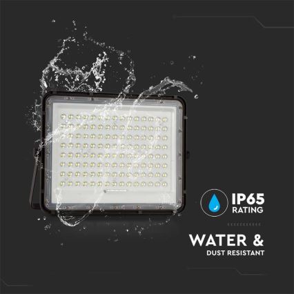 LED Solcellstrålkastare utomhus LED/200W/3,2V 4000K svart IP65 16000 mAh + fjärrkontroll