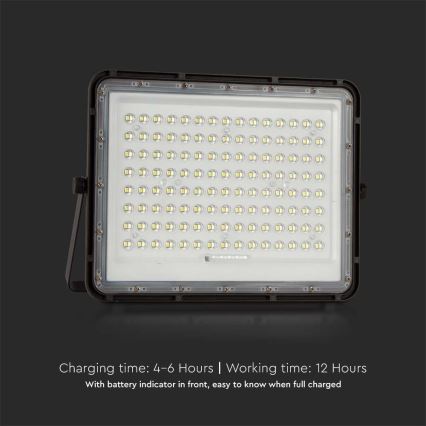 LED Solcellstrålkastare utomhus LED/200W/3,2V 4000K svart IP65 16000 mAh + fjärrkontroll