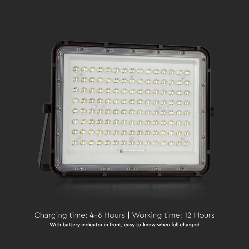 LED Solcellstrålkastare utomhus LED/200W/3,2V 4000K svart IP65 16000 mAh + fjärrkontroll