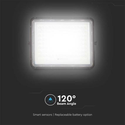 LED Solcellstrålkastare utomhus LED/20W/3,2V 6400K svart IP65 + fjärrkontroll