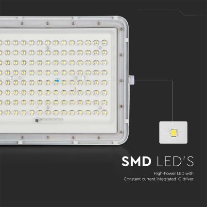 LED Solcellstrålkastare utomhus LED/20W/3,2V 6400K vit IP65 + fjärrkontroll