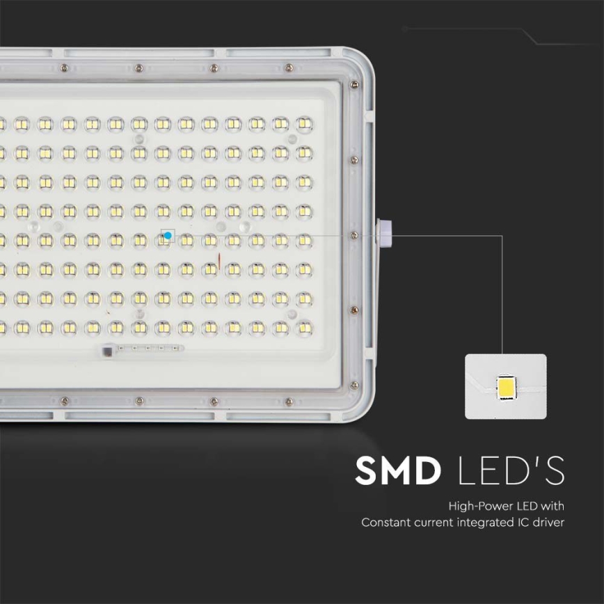 LED Solcellstrålkastare utomhus LED/20W/3,2V 6400K vit IP65 + fjärrkontroll