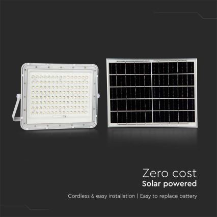 LED Solcellstrålkastare utomhus LED/20W/3,2V 6400K vit IP65 + fjärrkontroll
