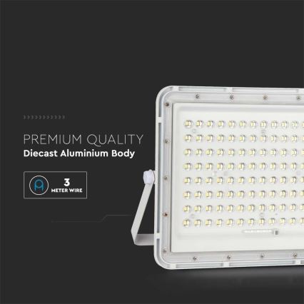 LED Solcellstrålkastare utomhus LED/20W/3,2V 6400K vit IP65 + fjärrkontroll