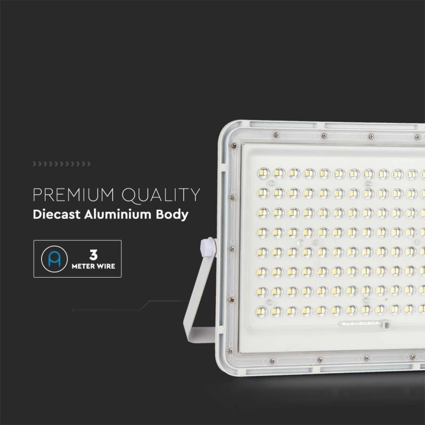 LED Solcellstrålkastare utomhus LED/20W/3,2V 6400K vit IP65 + fjärrkontroll