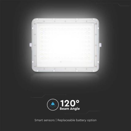 LED Solcellstrålkastare utomhus LED/20W/3,2V 6400K vit IP65 + fjärrkontroll